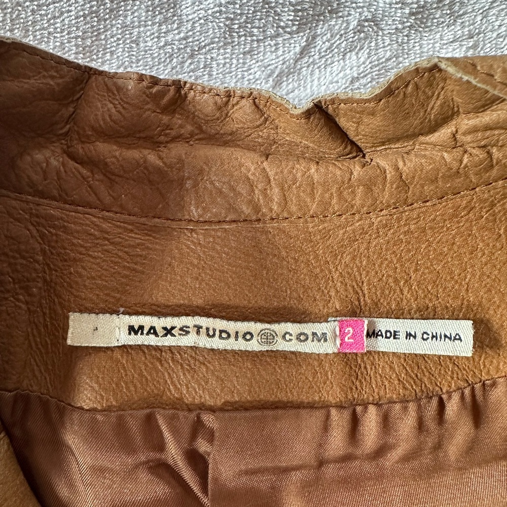 Leather Jacket. Max Studio. - Picture 3 of 3